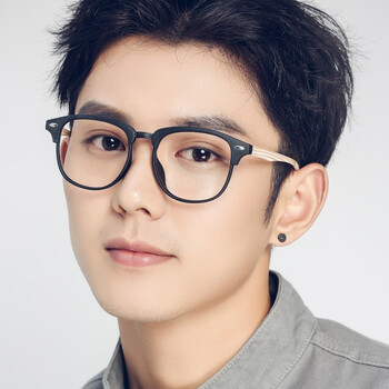 复古大脸眼镜架男成品近视眼镜男超轻大框防蓝光眼镜男学生配镜潮 黑