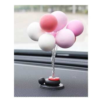 汽车摆件告白气球车内可爱创意个性仪表台车载装饰品公仔卡通女 粉白