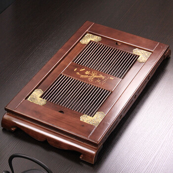 艺茶盘新款2016长方形茶盘实木托盘排水管茶