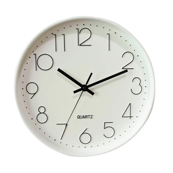 理发店钟表挂钟客厅后现代机芯墙面时尚日式玻璃家里时钟白色 大数字