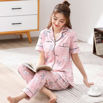 夏款加大码女性睡衣家居服套 8123 l【图片 价格 品牌 报价】-京东