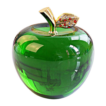 hongdi 情人节礼物男女朋友水晶苹果 平安果生日创意礼品 绿色 圆形
