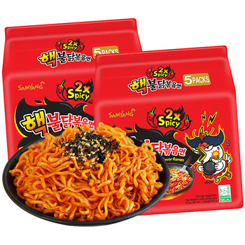 韩国进口方便面核弹火鸡面10连包超辣鸡肉味2倍核弹辣140g*10