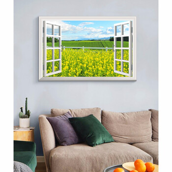 现代风景窗框装饰画客厅卧室挂画假窗仿窗效果墙上壁画小户型居室画无