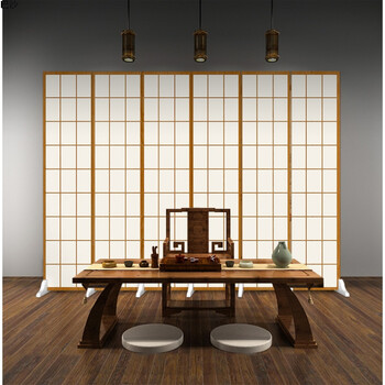 日式料理餐厅屏风隔断现代简约拍照背景折叠布艺移动包间玄关折屏
