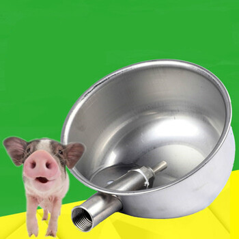 小号猪用饮水碗 仔猪用饮水碗 小猪用自动饮水器 加厚大号17cm不锈钢