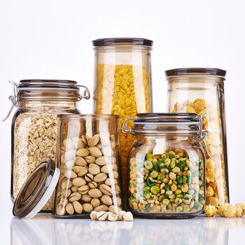 喜碧博纳彩色玻璃瓶储藏瓶储物罐密封罐蜂蜜罐茶叶罐糖果罐子 1.