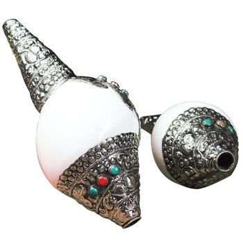 礼品密宗八供摆件尼泊尔手工天然白海螺大号法螺佛教乐器法会用品法器