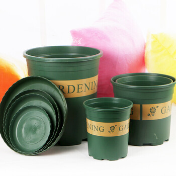 花卉盆栽绿植加仑印花塑料花盆加仑盆 加厚高质量塑料花盆圆形花盆 1