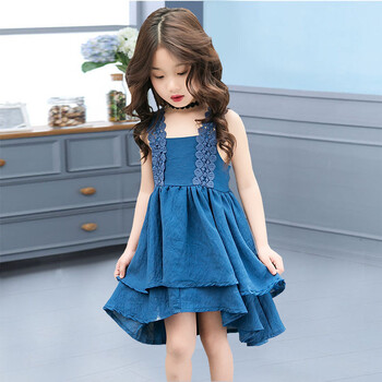 公主裙2夏装韩版连衣裙子3小孩春夏时尚小宝宝潮衣服装 宝蓝色公主裙
