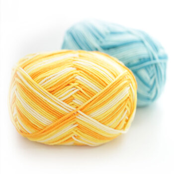 段染精梳棉毛线 宝宝毛衣线中粗棉线手工编织线 段染青