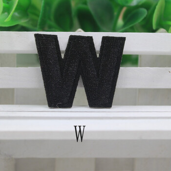 纯黑色布贴 小号26英文字母衣服裤子装饰时尚补丁贴 刺绣diy贴花 w