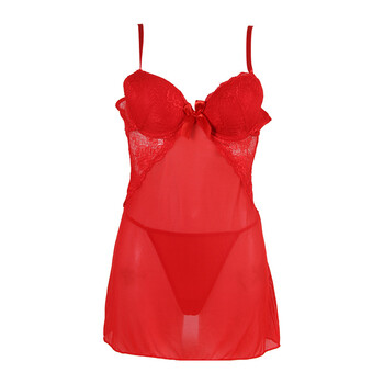 锦贡丛莎性感深v睡衣 欧美兔女郎钢托制服衣 红色 均码