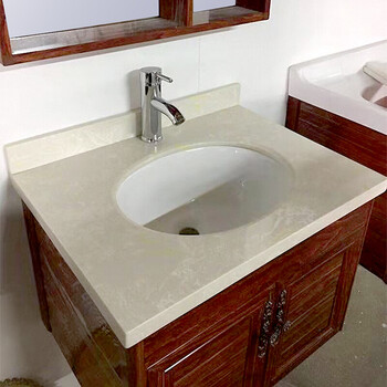 台浴室柜组合卫生间洗脸盆池挂墙式洗手池 金枝玉叶台面60(台面 盆)