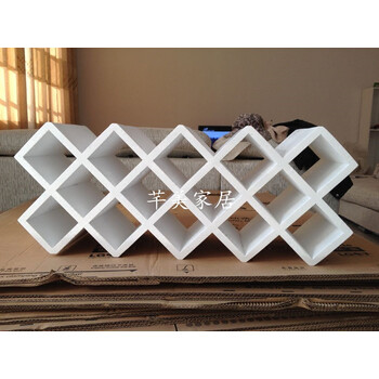 定制红酒架菱形格子餐厅壁挂酒格酒柜创意酒瓶杯架实木置物架 8格白色