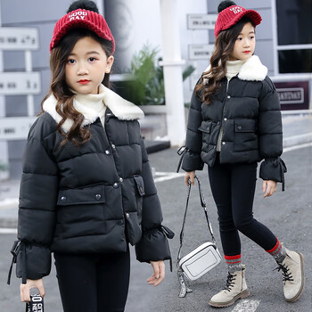 童短款棉衣3-15岁新品冬季款棉袄外套时尚保暖加绒加厚女孩冬季衣服