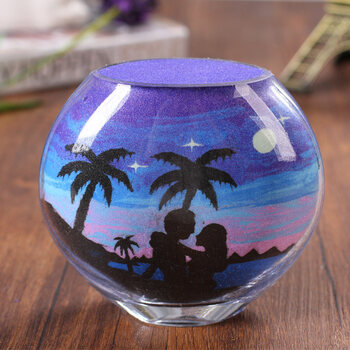 沙瓶画diy手工创意生日闺蜜结婚礼物情侣沙画瓶女表白 海边恋人