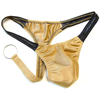 赢夫人 男士单环丁字裤 冰丝小内裤 好基友内裤t裤 黑色 均码