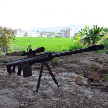 电动连发巴雷特枪 下供弹连发shui弹枪真人仿真户外玩具枪 黑色支架版