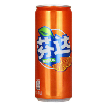 可口可乐(coca-cola) 芬达 橙味汽水饮料细高罐 330ml*24听 碳酸饮料