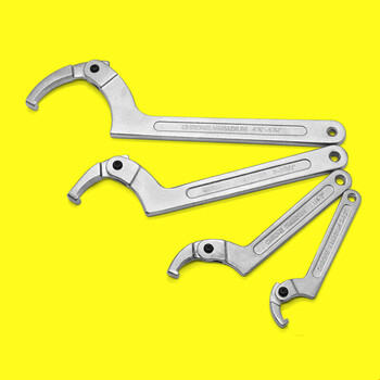 定做锁紧圆螺母勾型活络扳手 可调节带勾头圆头方头活动月牙扳手 方头