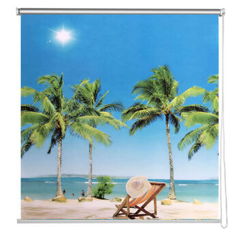 伊姿兰黛遮光卷帘清新山水风景画客厅厨房卫生间卷帘 定制窗帘 假日