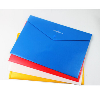 加厚塑料文件袋 办公a4彩色袋 资料袋 纽扣袋 按扣档案袋 试卷袋 白色