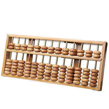 桃木木雕算盘摆件7珠13档实木框心算练习中式珠算