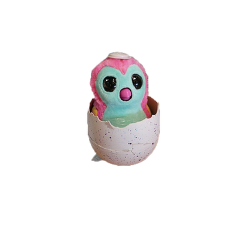 儿童魔法蛋互动神奇生宠物孵化神秘蛋小鸡鸟破壳企鹅蛋 粉蓝色 10厘米