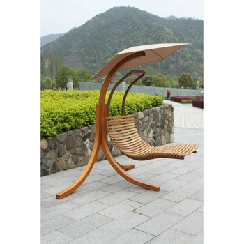 【京东好货】户外实木吊篮实木秋千花园阳台用品防腐木防雨防晒阳台