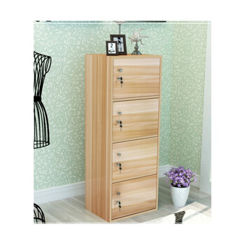 定做带锁储物小柜子木质办公理发店美容院健身房员工柜收纳柜 黄色有