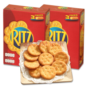 卡夫乐（RITZ）印尼进口RITZ卡夫乐之原味松脆饼干圆饼咸味饼干办公室休闲零食品 卡夫乐 原味300g *2盒