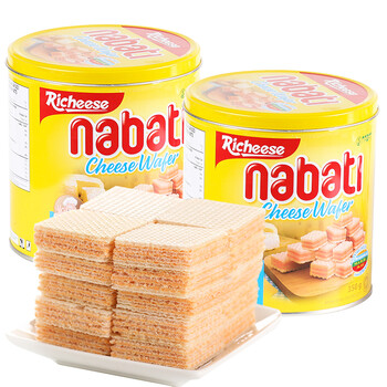丽芝士richeese纳宝帝奶酪nabati威化饼干玉米棒 芝士威化350g*2桶_ 7