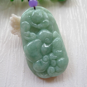 智祥珠宝翡翠猴牌吊坠3782g