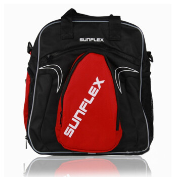 阳光SUNFLEX TH200 男款女款乒乓球包单肩包背包乒乓球方包运动旅行包内置独立鞋袋 黑红色
