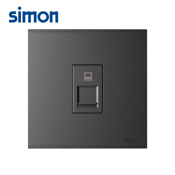 西蒙(SIMON) 开关插座面板 E6系列 一位电脑插座 86型面板 荧光灰色 725218-61