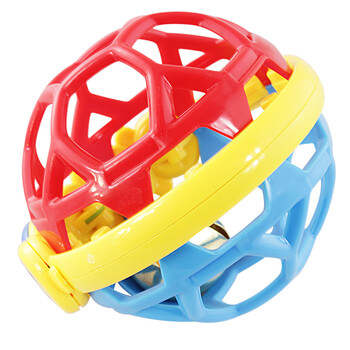 宝丽宝宝小海豚手抓球响铃球健力球洞洞球乐器组合儿童摇铃手拍鼓玩具