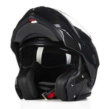 瑞狮3500全碳纤维揭面盔 揭面碳纤盔 摩托头盔超轻碳纤维头盔摩旅头盔 碳纤原色 XXL