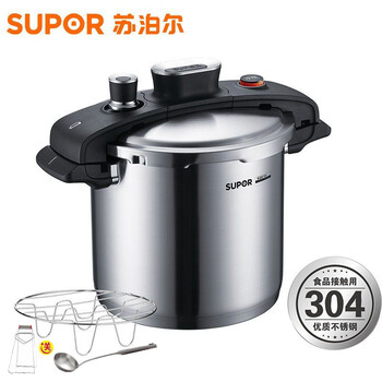 
                                        苏泊尔（SUPOR）YW22M1巧易旋压力快锅高压锅304不锈钢6L压力锅燃气电磁炉通用锅具                