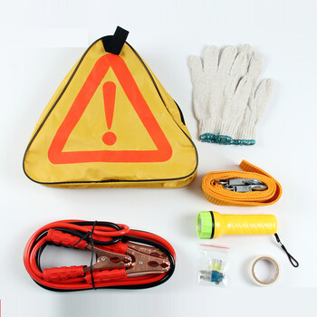 车套装工具急救应急箱 拖车牵引带 三角停车警