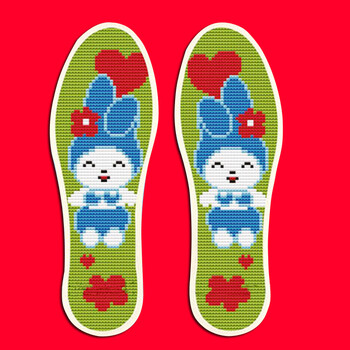 优大叔 【买4免1】印花十字绣棉鞋垫 男女结婚手工刺绣半成品鞋垫