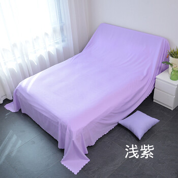 沙发防尘布料遮灰布装修遮盖布卧室客厅床防尘罩大盖布挡灰布 浅紫色