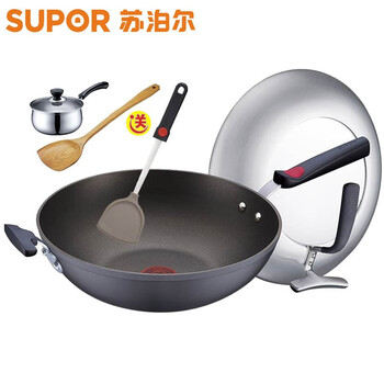 
                                        苏泊尔（SUPOR）PC32H2 火红点3代钛Pro无油烟不粘炒锅32cm电磁炉通用                