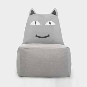 香雪兰 儿童猫咪懒人沙发 创意猪猪单人布艺单人小沙发榻榻米豆袋 灰色猫