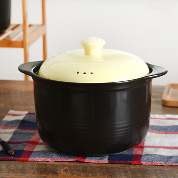 顺 砂锅炖锅陶瓷煲汤锅炖煮锅煲汤砂锅明火锅 黄色 4.5l
