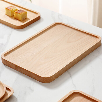 闪闪优品 木质托盘长方形 日式家用放杯子的茶杯托盘