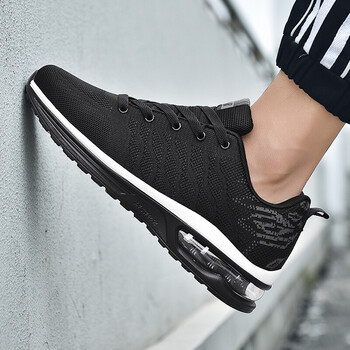 给乐 运动休闲鞋男士透气飞织网面鞋子男鞋跑步鞋男 黑色 42(260)