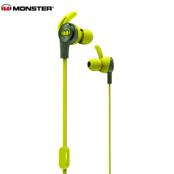 魔声（Monster）iSport Achieve 爱运动成就 有线耳机入耳式 线控带耳麦手机耳机 运动耳机 绿色