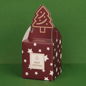 圣诞节苹果盒平安夜牛扎糖包装纸盒子糖果礼物盒创意10个装 几何圣诞