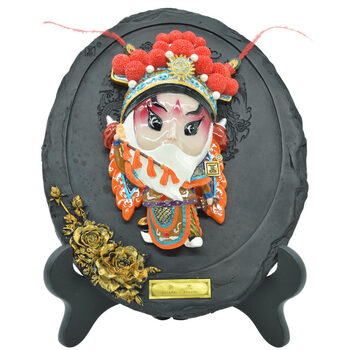 中国北京特色礼品京剧脸谱石版画家居装饰看盘摆件挂件工艺礼品中国风